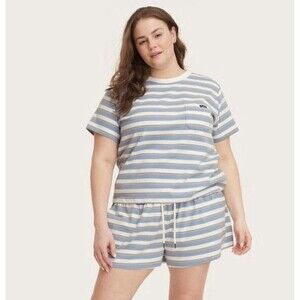 PARKE X TARGET Blue Striped T Shirt & Shorts Coord Set Medium M In Hand NWT